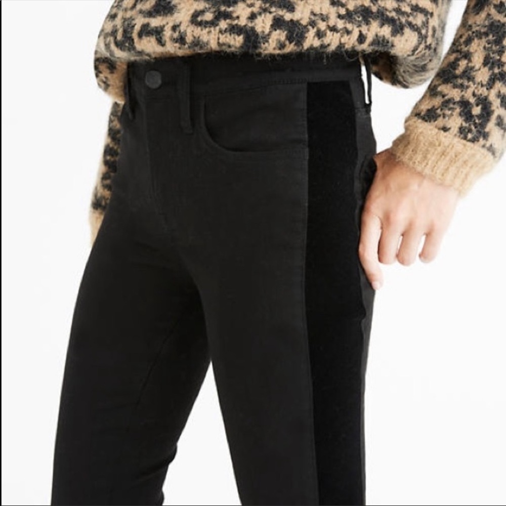 Madewell 9" Mid Rise Skinny Jeans Velvet Tuxedo Stripe Edition Size 27